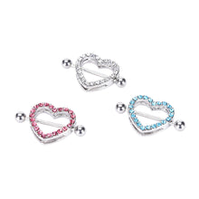 Nipple Ring Heart Gem Dangle Chain Nipple Shield Ring Body Jewelry Nipple Shield Rings Jewelry Helix Piercing Barbell EF8