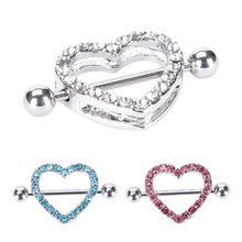 Nipple Ring Heart Gem Dangle Chain Nipple Shield Ring Body Jewelry Nipple Shield Rings Jewelry Helix Piercing Barbell EF8