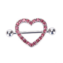 Nipple Ring Heart Gem Dangle Chain Nipple Shield Ring Body Jewelry Nipple Shield Rings Jewelry Helix Piercing Barbell EF8
