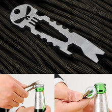 Outdoor Stainless Skull EDC Survival Pocket Tool Key Ring Pendant Opener Keychain EF8