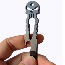 Outdoor Stainless Skull EDC Survival Pocket Tool Key Ring Pendant Opener Keychain EF8