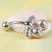 Rhinestone Red Cherry Navel Belly Button Barbell Ring Body Piercing EF8