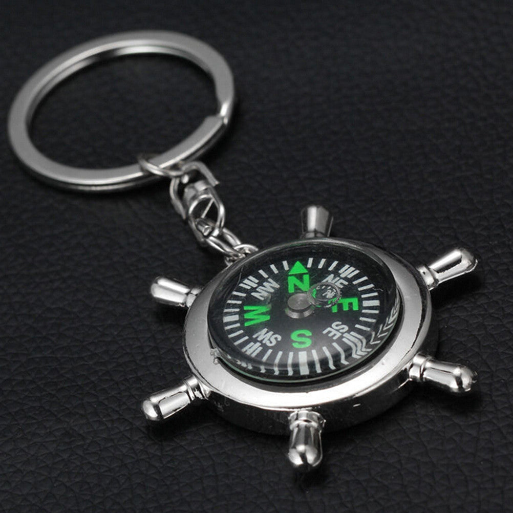 Compass Metal Car Keyring Keychain Key Chain Ring Keyfob Gift EF8