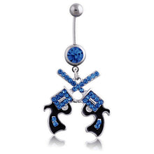 Western Cowgirl Revolver Pistol Gun Dangle Belly Button Navel Ring Body Jewelry EF8