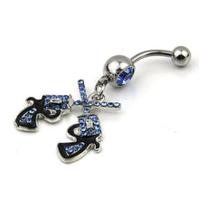 Western Cowgirl Revolver Pistol Gun Dangle Belly Button Navel Ring Body Jewelry EF8