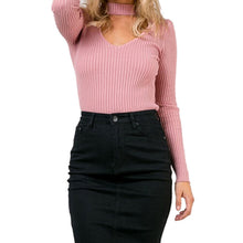 s 5 Colors Women Sexy High Neck V Long Sleeve Shoulder Ribbed Bodysuits Playsuits Rompers Jumpsuits  EF8