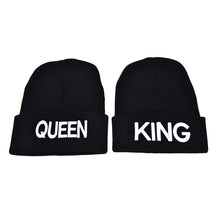 s Men Women Knitted Hiphop Hat Warm Cap Couple King Queen Beanie Hats Cap Black color Gifts  EF8