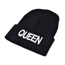 s Men Women Knitted Hiphop Hat Warm Cap Couple King Queen Beanie Hats Cap Black color Gifts  EF8