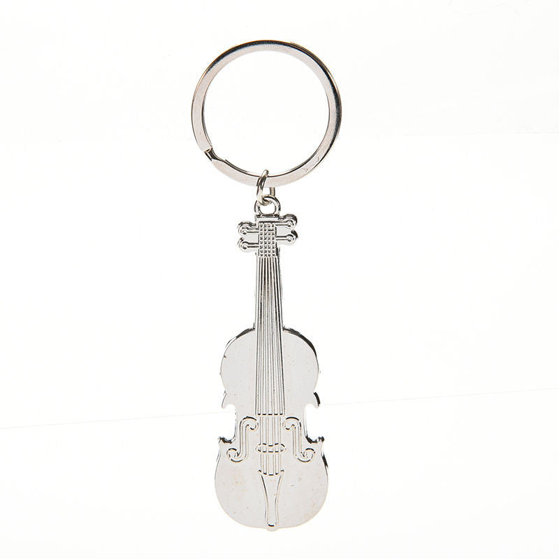 s Mini Creative Violin Charm Music Keyring Keychain Metal Key Ring Chain EF8