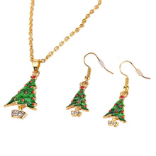 Rhinestone Artificial Tree Gold Plated Earrings Necklace For Women Jewelry Jewelry Sets EF8