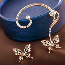 Crystal Rhinestone Butterfly Cuff Ear Clip On Earrings Wrap Women Jewelry Gift EF8