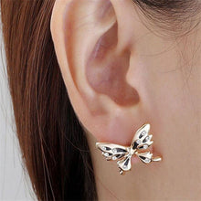 Crystal Rhinestone Butterfly Cuff Ear Clip On Earrings Wrap Women Jewelry Gift EF8