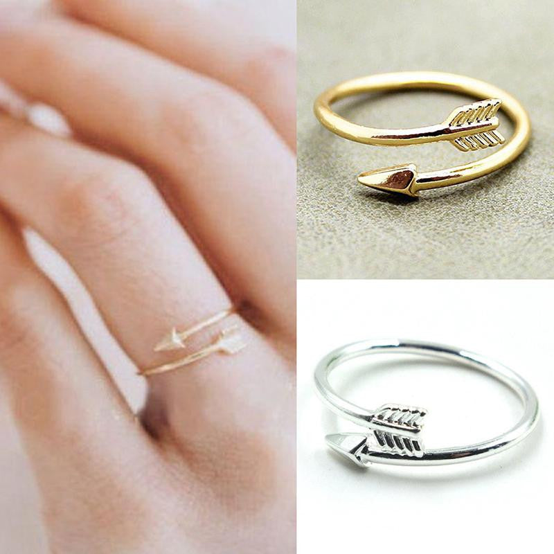 Alloy Bijoux Femme One Direction Tiny Arrow Wrap Rings Pink Gold Plated Knuckle Ring Women Men Jewelry Wedding Gift EF8