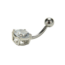 8MM Clear Surgical Body Piercing Jewelry Steel Navel Belly Button Bar Ring EF8