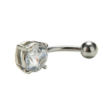 8MM Clear Surgical Body Piercing Jewelry Steel Navel Belly Button Bar Ring EF8