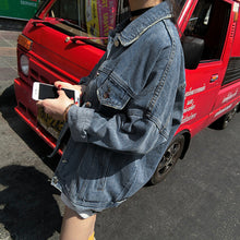 Bf Wind   Women Denim Jacket Vintage Harajuku Oversize Loose Jeans Coat Solid Slim Chaquetas Mujer EF8