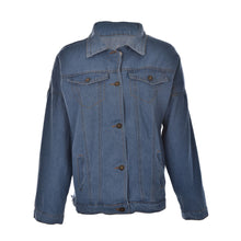 Bf Wind   Women Denim Jacket Vintage Harajuku Oversize Loose Jeans Coat Solid Slim Chaquetas Mujer EF8