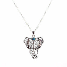 Boho Antique Necklaces Women Charm Vintage Pendants Ethnic Turquoise Elephant Choker Necklace Chain  EF8