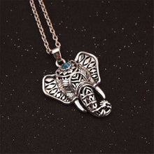 Boho Antique Necklaces Women Charm Vintage Pendants Ethnic Turquoise Elephant Choker Necklace Chain  EF8