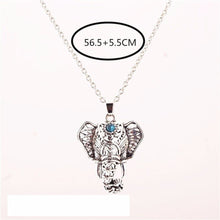 Boho Antique Necklaces Women Charm Vintage Pendants Ethnic Turquoise Elephant Choker Necklace Chain  EF8