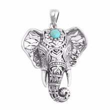 Boho Antique Necklaces Women Charm Vintage Pendants Ethnic Turquoise Elephant Choker Necklace Chain  EF8