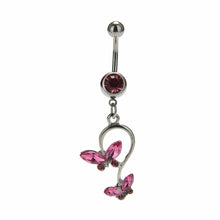 Butterfly Dangle Pendant Ball Button Barbell Bar Belly Navel Ring Body Piercing Jewelry EF8