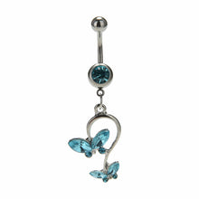 Butterfly Dangle Pendant Ball Button Barbell Bar Belly Navel Ring Body Piercing Jewelry EF8