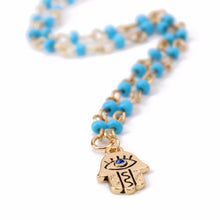 Charms Blue Evil Eye Hamsa H  Necklace Vintage Bead Turquoise Necklaces Pendants Women Fine Jewelry EF8