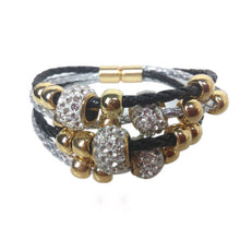 Magnetic Clasp Multi Layers Faux Leather Crystal Rope Bracelet European   American Style Women Bracelet Jewelry for Women EF8
