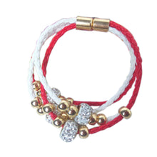 Magnetic Clasp Multi Layers Faux Leather Crystal Rope Bracelet European   American Style Women Bracelet Jewelry for Women EF8