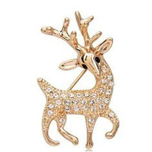 Animal Deer Shape Brooches For Women Trendy Shinny Rhinestone Jewelry Broches Jewelry EF8