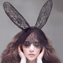 Novelty Adult Sexy Black Eye Hair Accessories Mask Bunny Ears Veil Rabbit Ear Headb s Women Lace Sexy Hair B  EF8