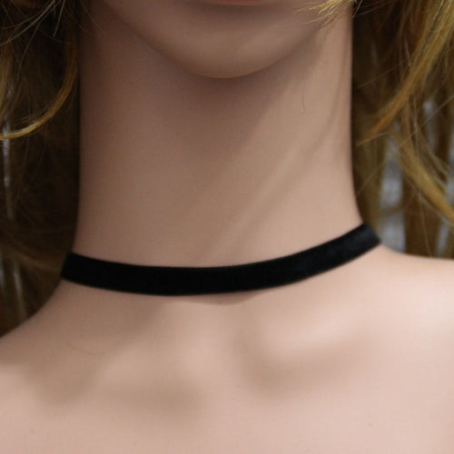 Punk 90's For Women Black Velvet Choker Necklace Gothic H made Retro Burlesque Jewelry Statement Ribbon round torque EF8