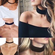 Punk 90's For Women Black Velvet Choker Necklace Gothic H made Retro Burlesque Jewelry Statement Ribbon round torque EF8