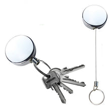 Retractable Metal Card Badge Holder Steel Recoil Ring Belt Clip Pull Key Chain EF8