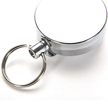 Retractable Metal Card Badge Holder Steel Recoil Ring Belt Clip Pull Key Chain EF8
