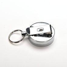 Retractable Metal Card Badge Holder Steel Recoil Ring Belt Clip Pull Key Chain EF8