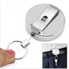 Retractable Metal Card Badge Holder Steel Recoil Ring Belt Clip Pull Key Chain EF8