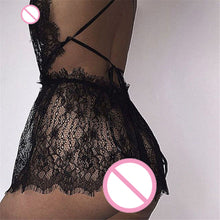 Sexy Women Ladies Hollow Out Baby Doll See-through Dress Sleepwear Black Lace Babydoll Underwear Lingerie S-XL EF8
