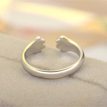 Women Lady Silver Plated Cat Paw Claw Rings Design Open Party Ring Adjustable For Young Girls Jewelry  EF8