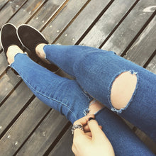 plus size jeans for woman hole elastic skinny pants pencil pants ankle length trousers woman jeans EF8