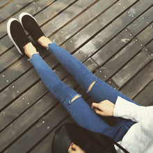 plus size jeans for woman hole elastic skinny pants pencil pants ankle length trousers woman jeans EF8