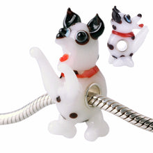 s H made Murano Glass Bead Cute Dog Charm Sterling Silver Core For Bracelet Bangles Necklace EF8