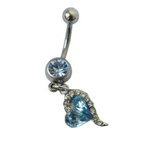 s Rose Red Rhinestone Crystal Heart Barbells Navel Belly Bar Button Ring Body Piercing EF8