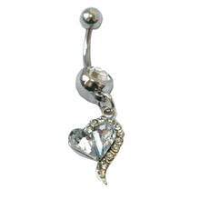 s Rose Red Rhinestone Crystal Heart Barbells Navel Belly Bar Button Ring Body Piercing EF8