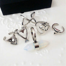 6pcs rings Silver Boho Women Stack Plain Above Knuckle Ring Midi Finger Tip Rings Set EF8
