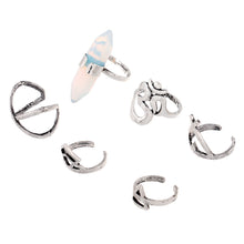 6pcs rings Silver Boho Women Stack Plain Above Knuckle Ring Midi Finger Tip Rings Set EF8