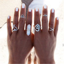 6pcs rings Silver Boho Women Stack Plain Above Knuckle Ring Midi Finger Tip Rings Set EF8