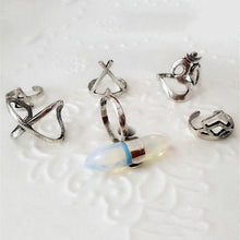 6pcs rings Silver Boho Women Stack Plain Above Knuckle Ring Midi Finger Tip Rings Set EF8