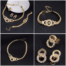 Jewelry Sets Nigerian African Beads Collar Statement Necklace Earrings Bracelet Ring Women Wedding Party Accessories EF8